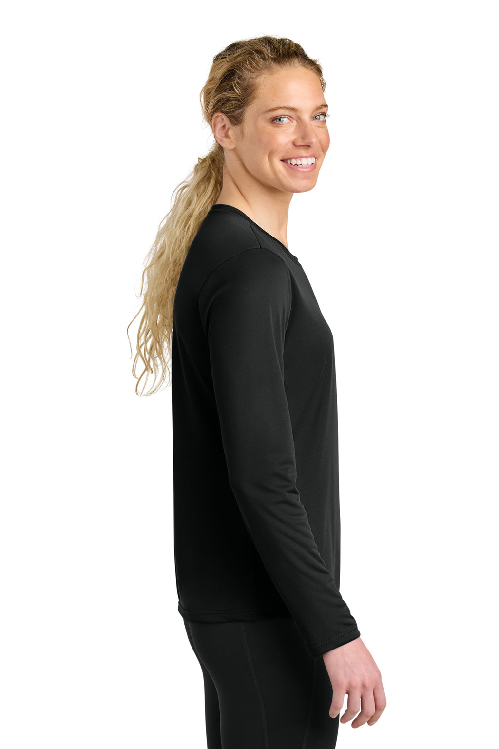 A4 Women's Cooling Performance Long Sleeve Tee A4NW3002 - Black - side