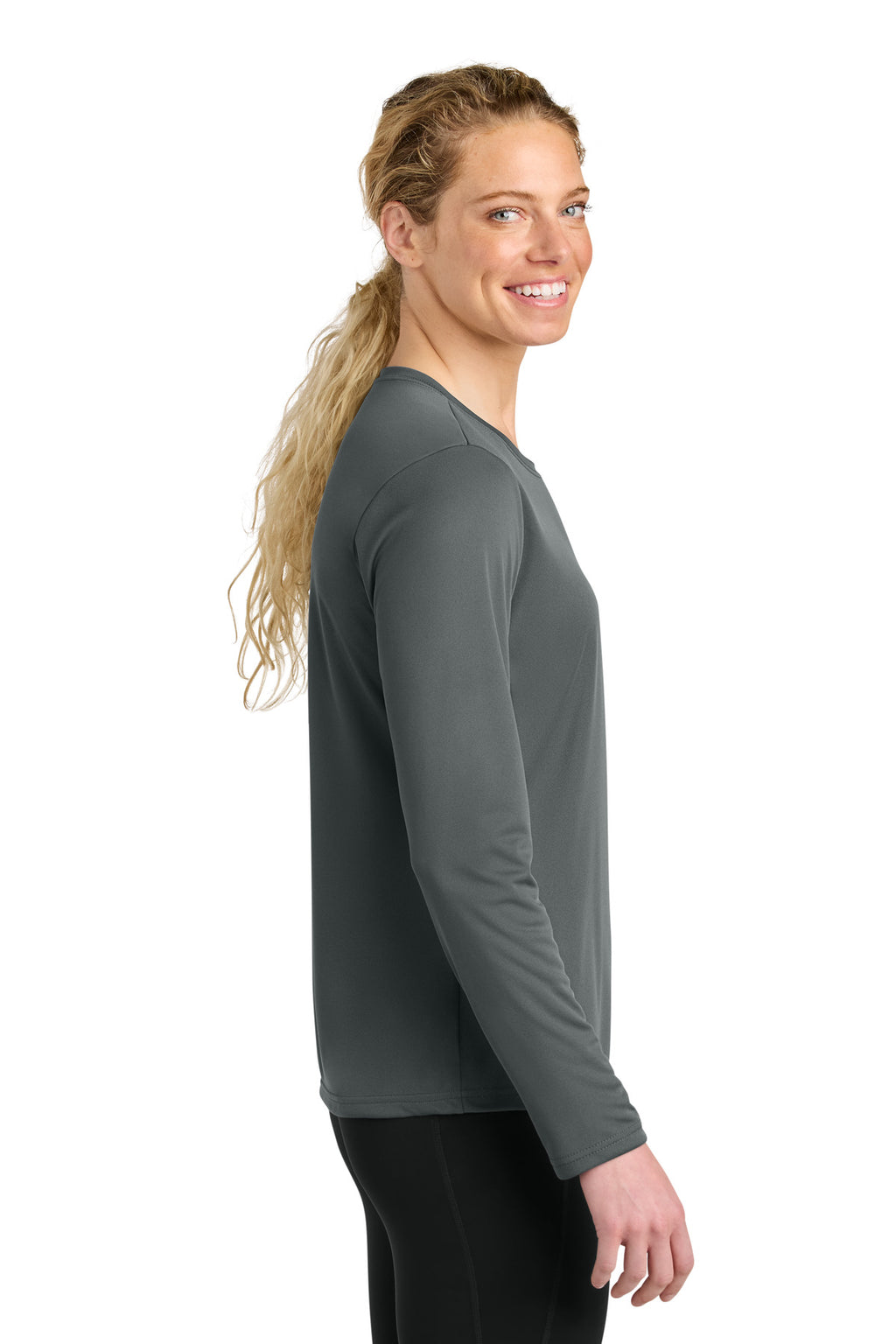 A4 Women's Cooling Performance Long Sleeve Tee A4NW3002 - Graphite - side
