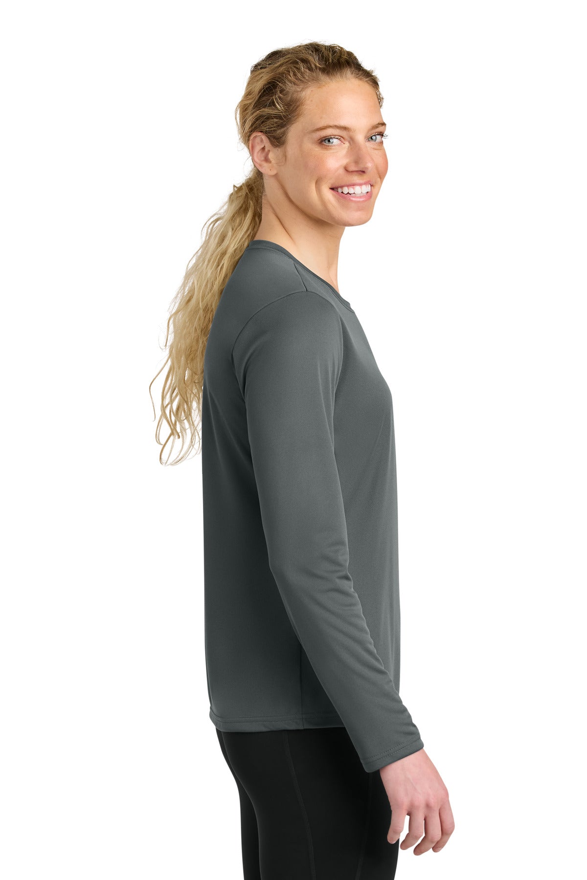 A4 Women's Cooling Performance Long Sleeve Tee A4NW3002 - Graphite - side
