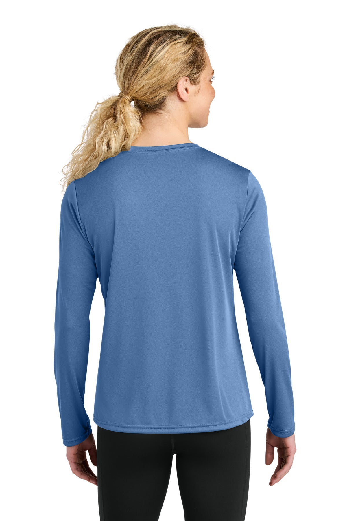 A4 Women's Cooling Performance Long Sleeve Tee A4NW3002 - Light Blue - back