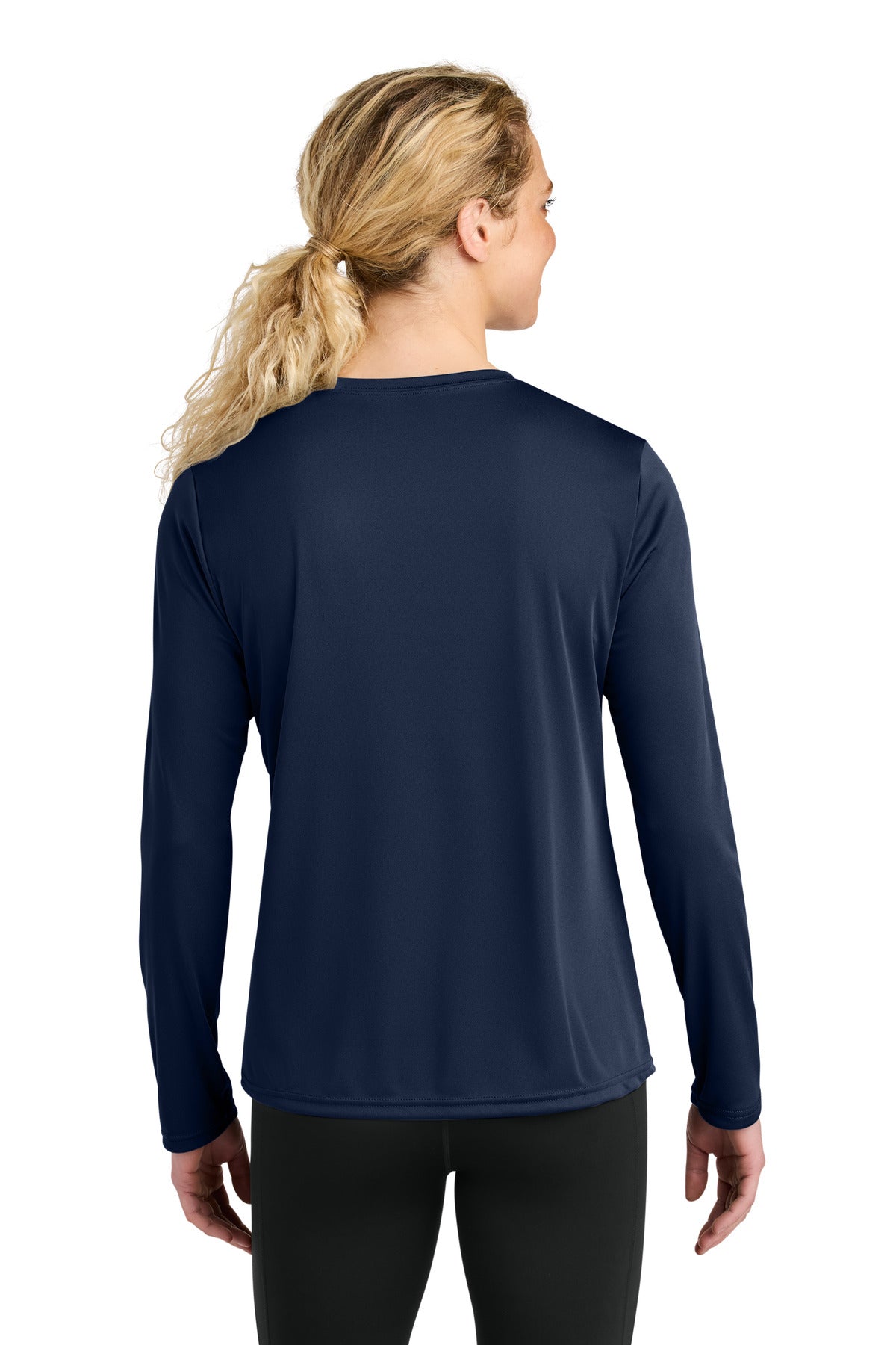 A4 Women's Cooling Performance Long Sleeve Tee A4NW3002 - Navy - back
