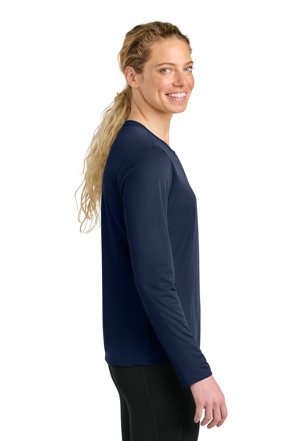 A4 Women's Cooling Performance Long Sleeve Tee A4NW3002 - Navy - side