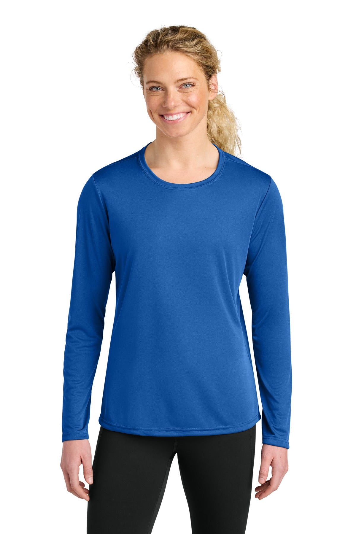 A4 Women's Cooling Performance Long Sleeve Tee A4NW3002 - Royal - front