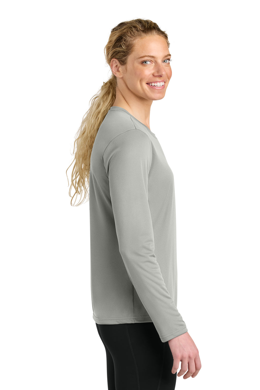 A4 Women's Cooling Performance Long Sleeve Tee A4NW3002 - Silver - side