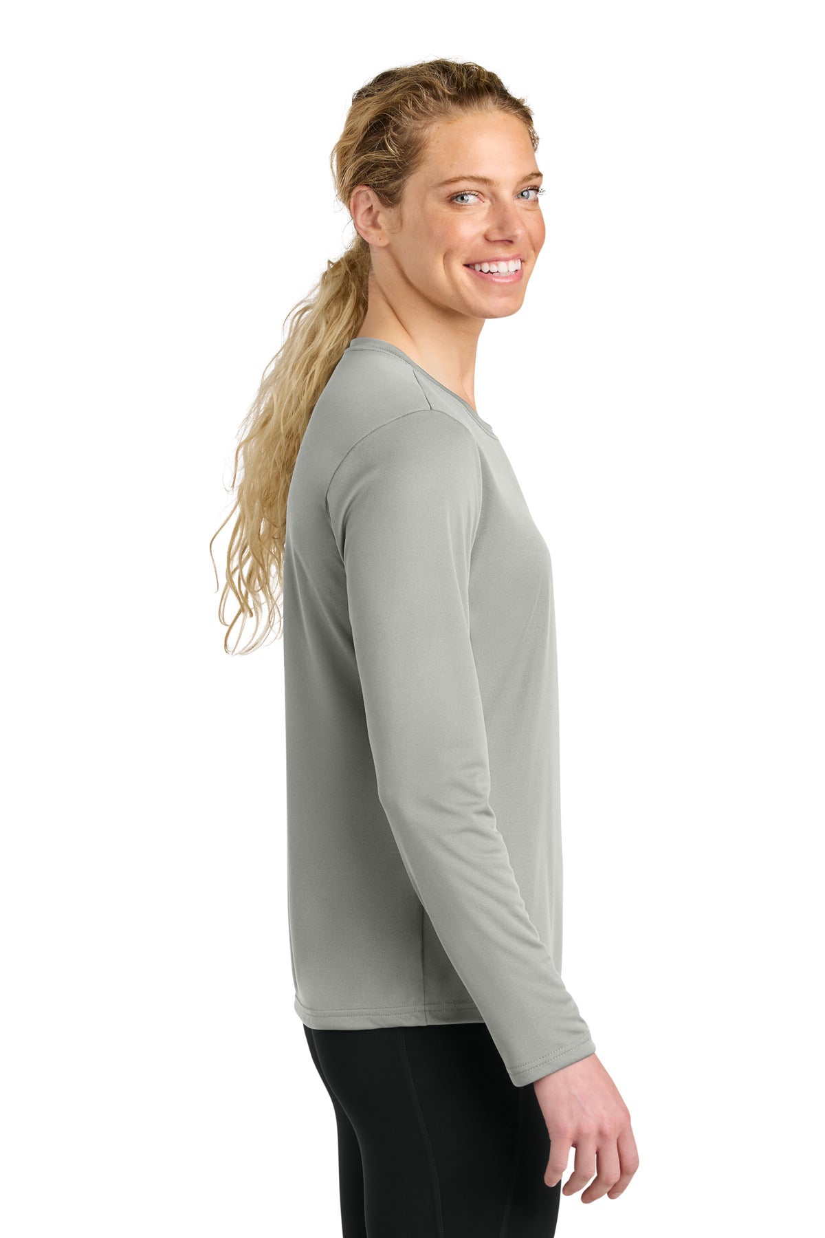 A4 Women's Cooling Performance Long Sleeve Tee A4NW3002 - Silver - side
