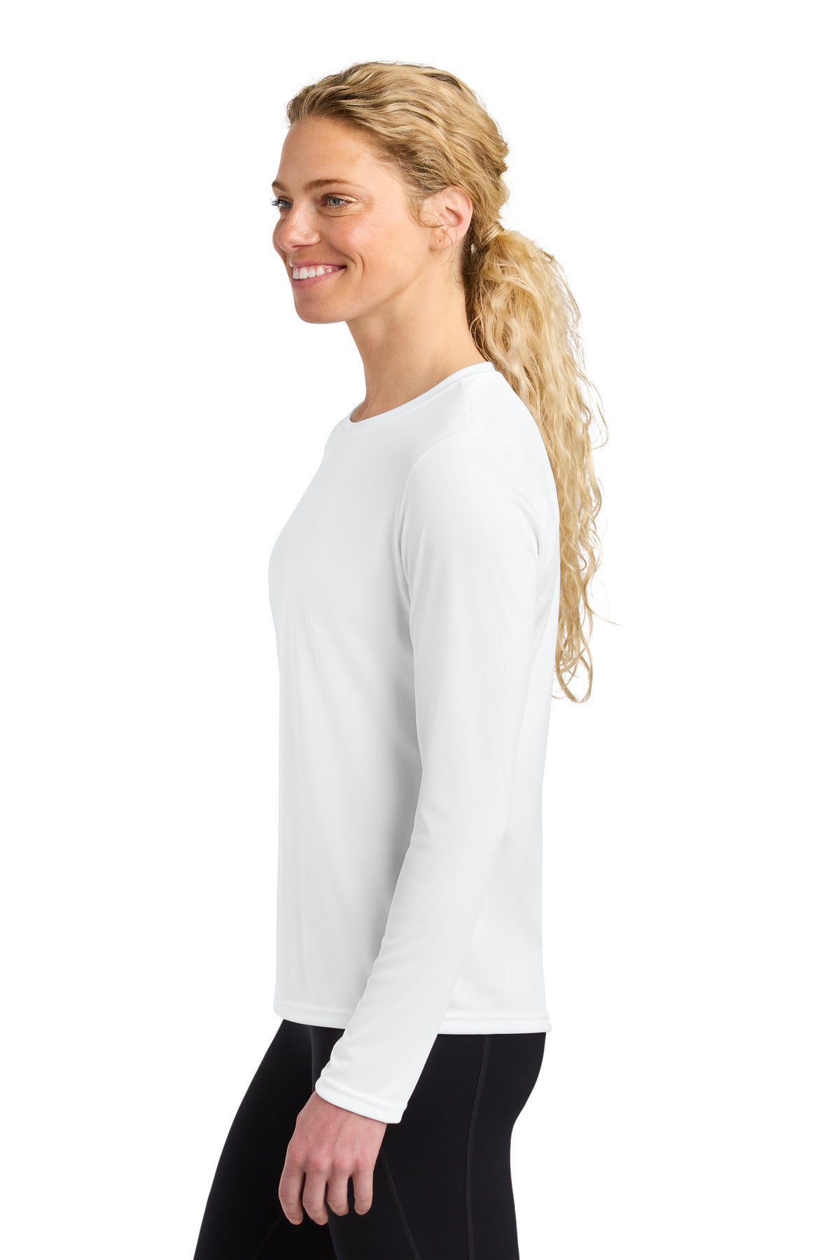 A4 Women's Cooling Performance Long Sleeve Tee A4NW3002 - White - side