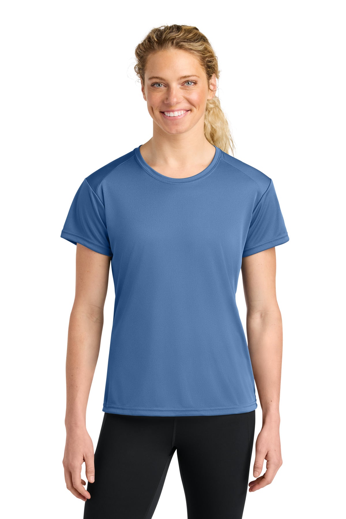 A4 Women's Cooling Performance Short Sleeve Tee A4NW3201 - Light Blue - front