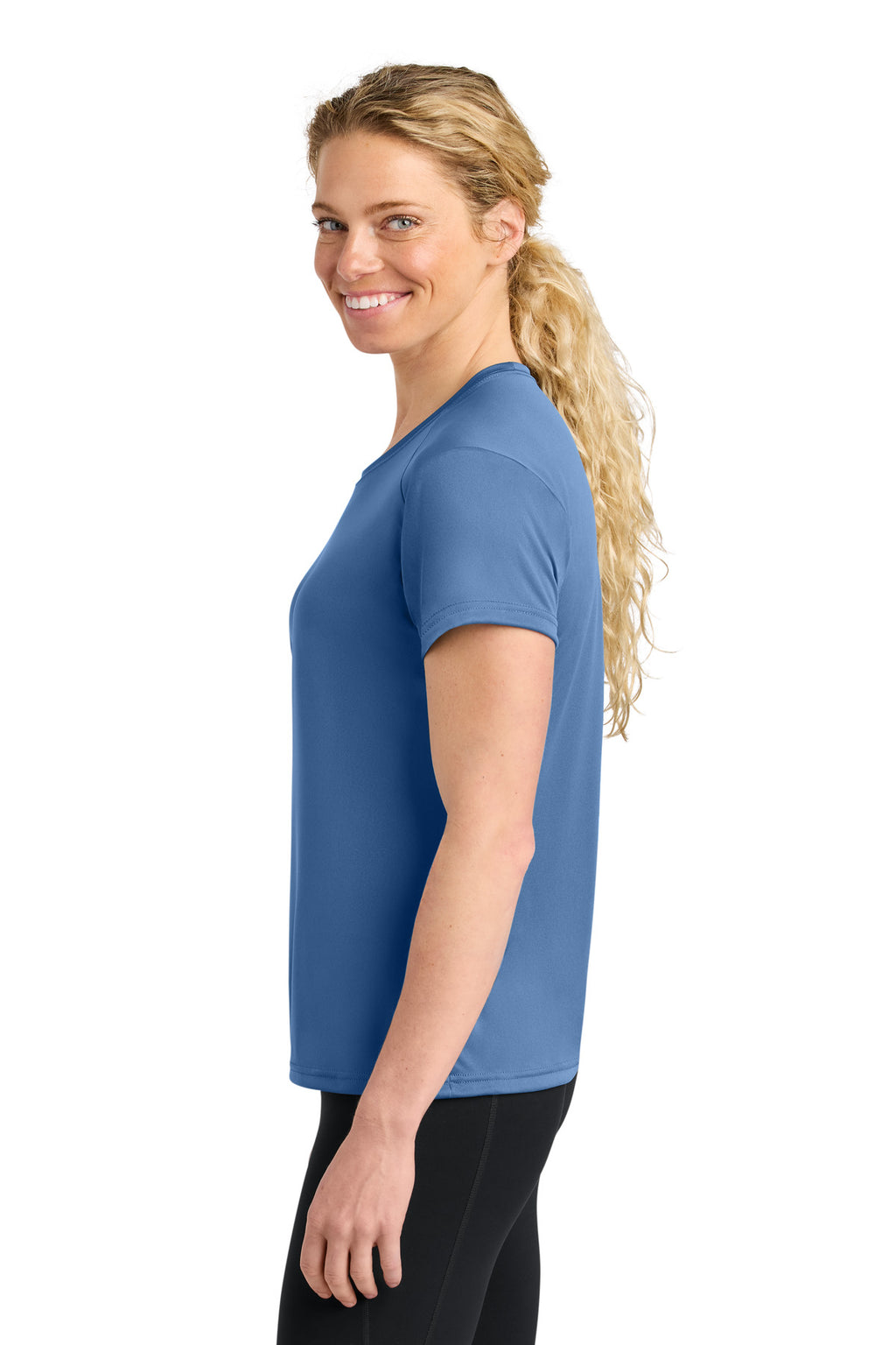 A4 Women's Cooling Performance Short Sleeve Tee A4NW3201 - Light Blue - side
