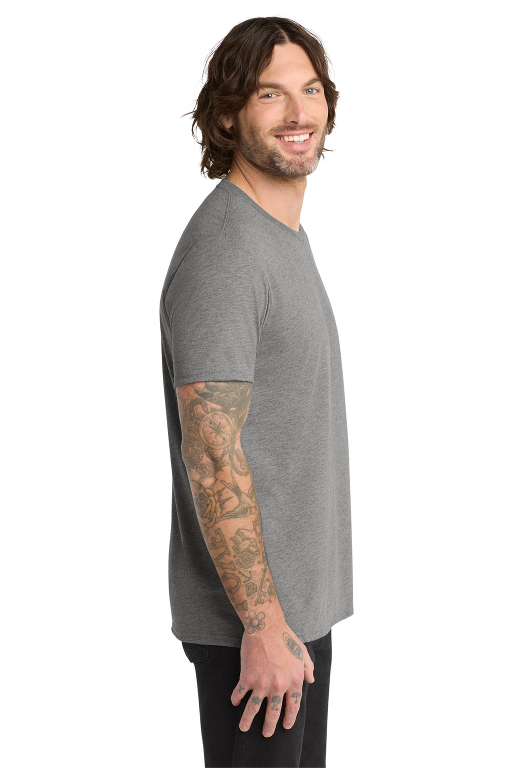 Allmade Unisex Tri-Blend Tee AL2004 - Aluminum Grey - side
