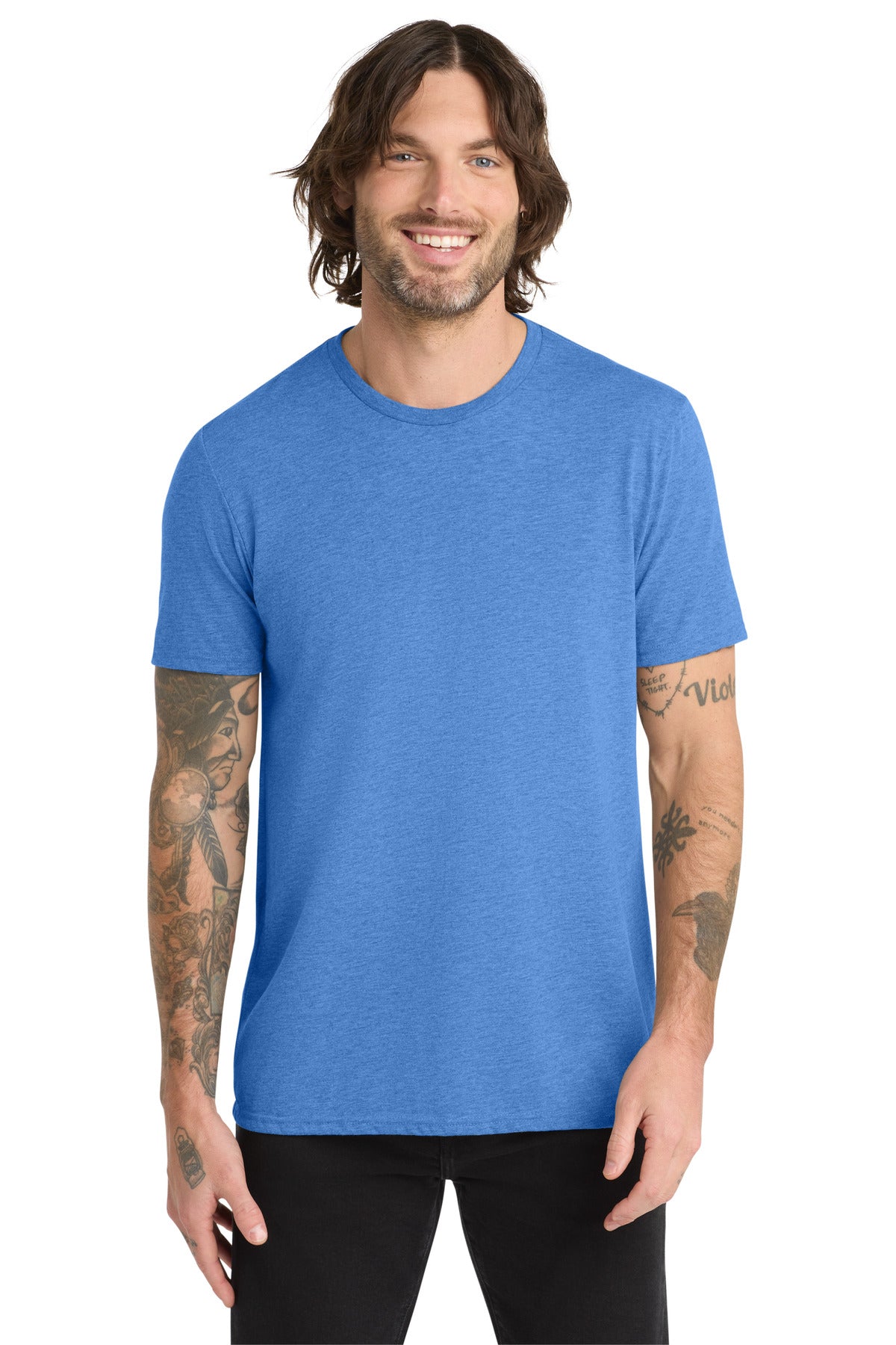 Allmade Unisex Tri-Blend Tee AL2004 - Azure Blue - front