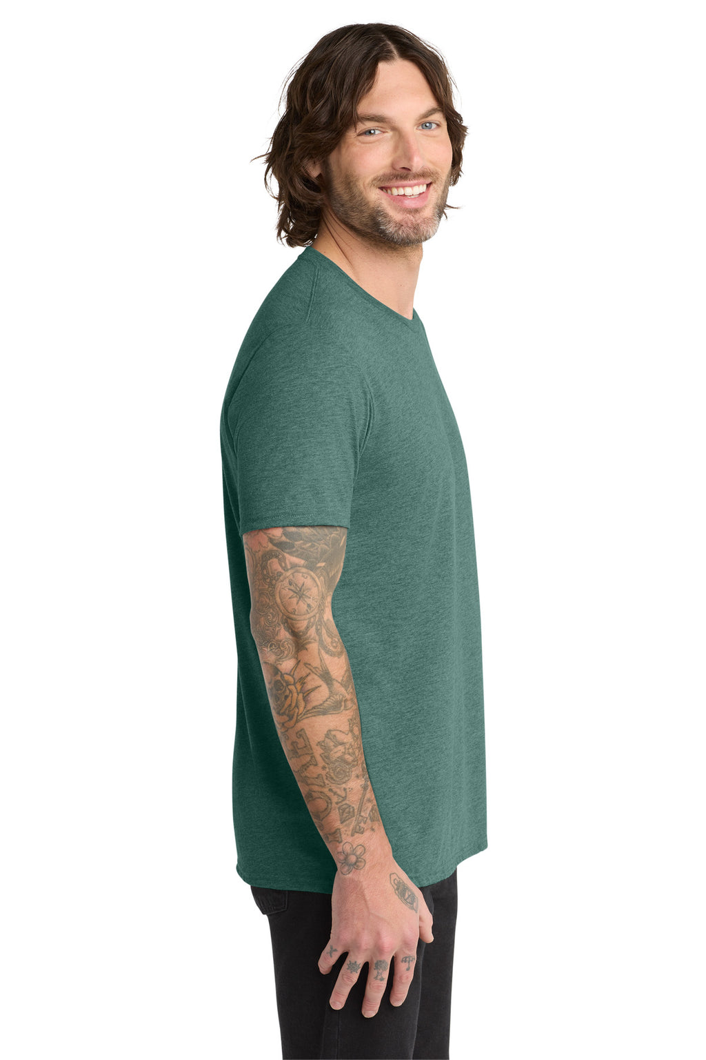 Allmade Unisex Tri-Blend Tee AL2004 - Deep Sea Green - side