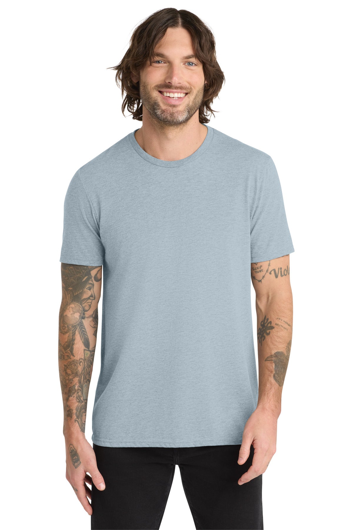 Allmade Unisex Tri-Blend Tee AL2004 - I Like You Blue - front