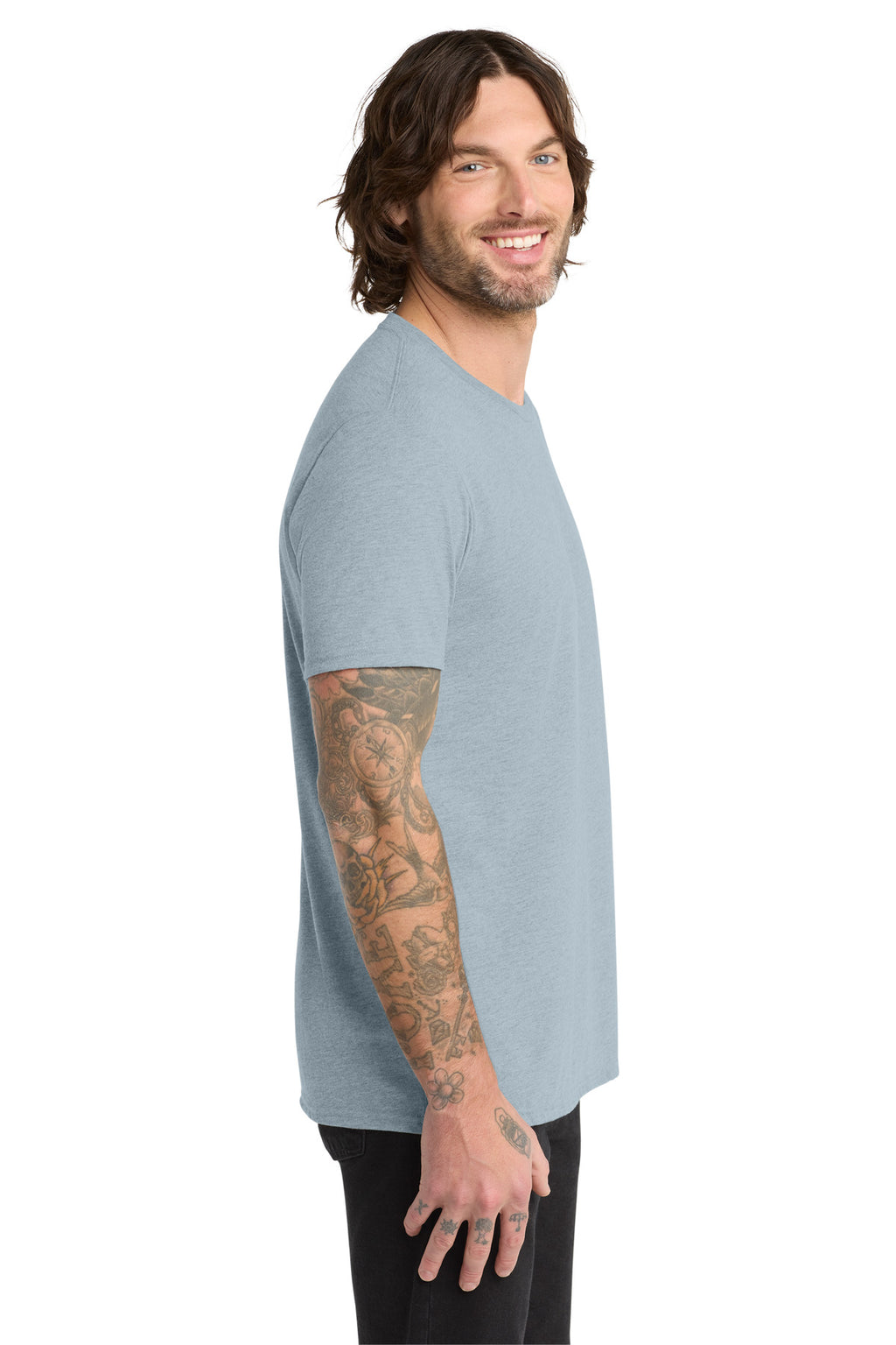 Allmade Unisex Tri-Blend Tee AL2004 - I Like You Blue - side