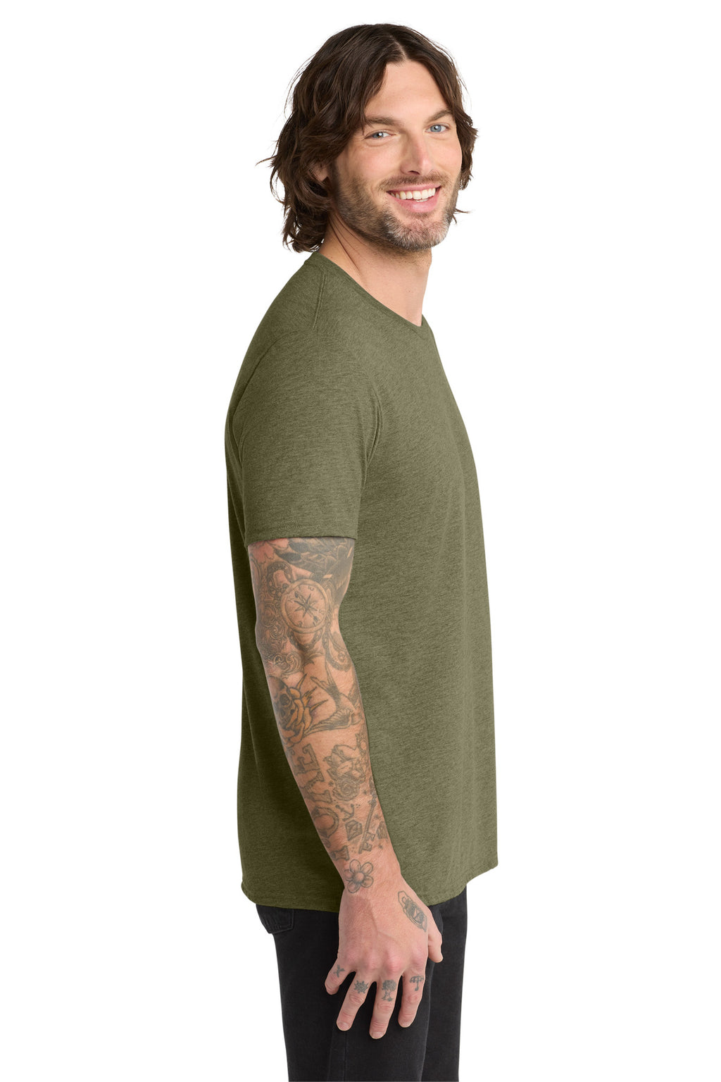 Allmade Unisex Tri-Blend Tee AL2004 - Olive You Green - side