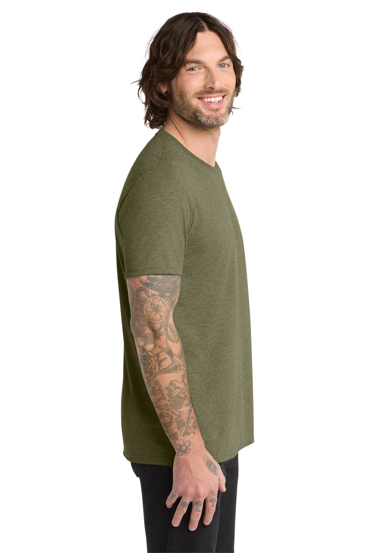 Allmade Unisex Tri-Blend Tee AL2004 - Olive You Green - side
