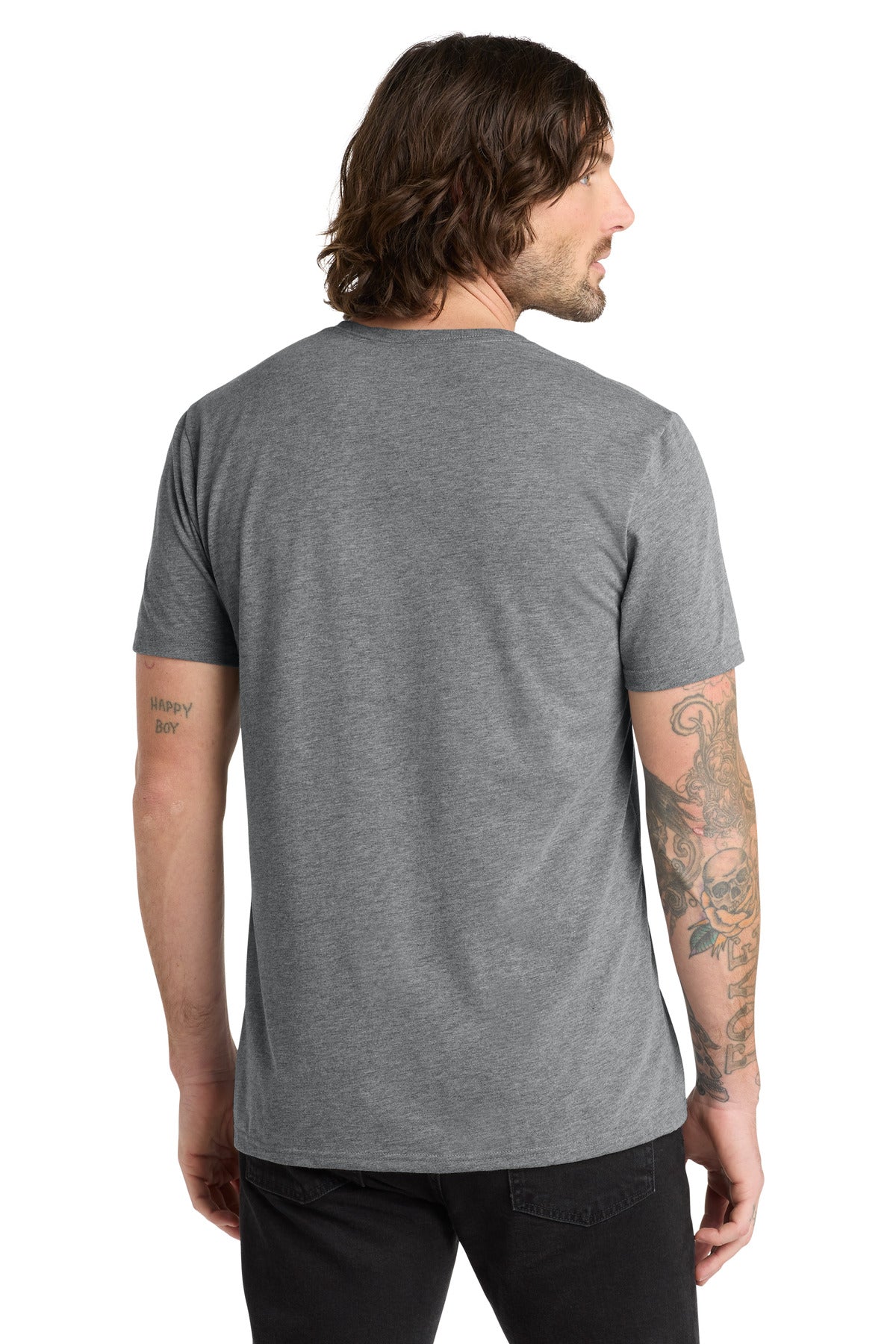 Allmade Unisex Tri-Blend V-Neck Tee AL2014 - Aluminum Grey - back