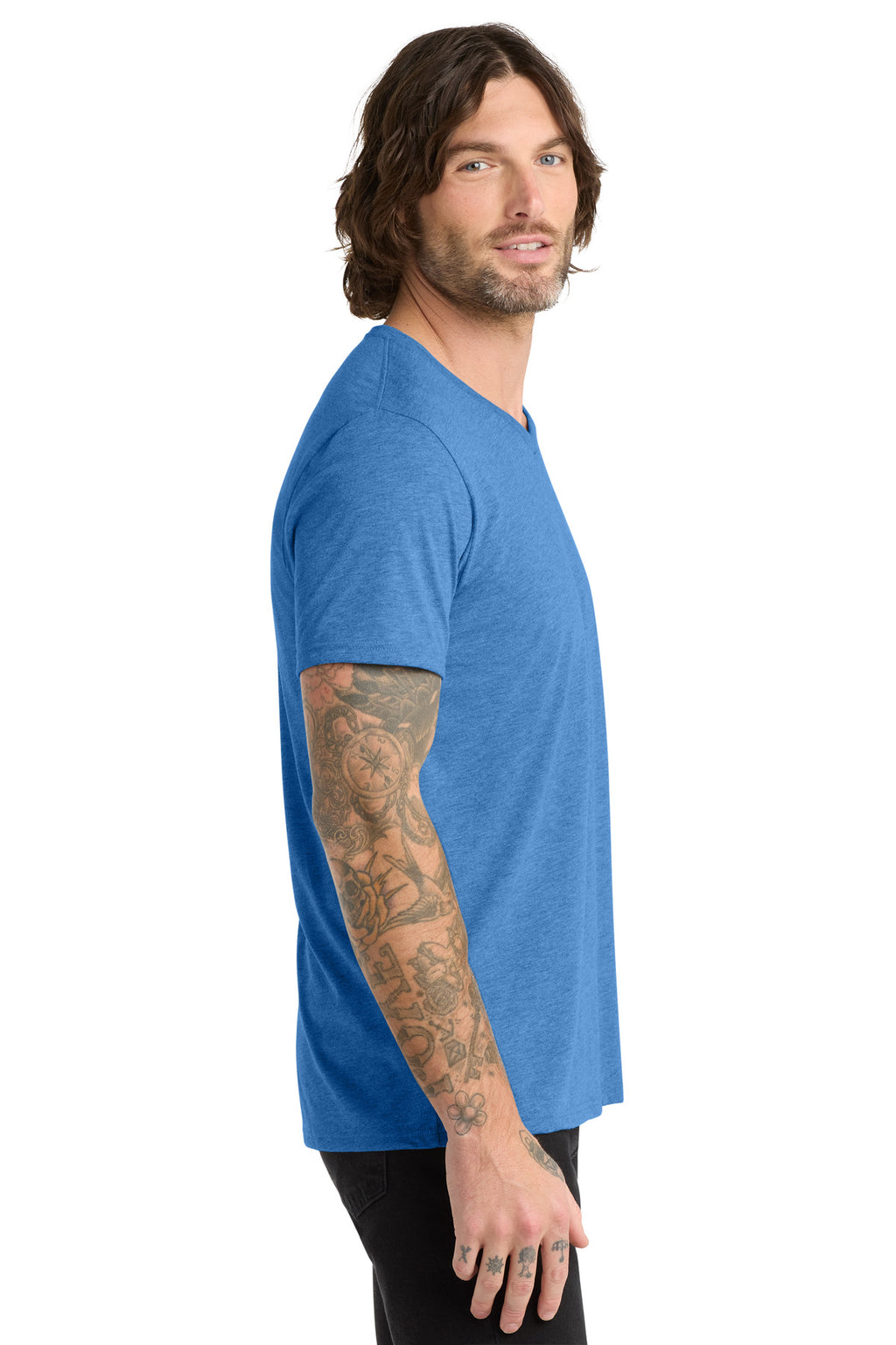 Allmade Unisex Tri-Blend V-Neck Tee AL2014 - Azure Blue - side