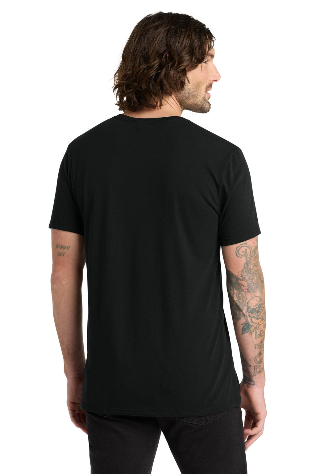 Allmade Unisex Tri-Blend V-Neck Tee AL2014 - Deep Black - back
