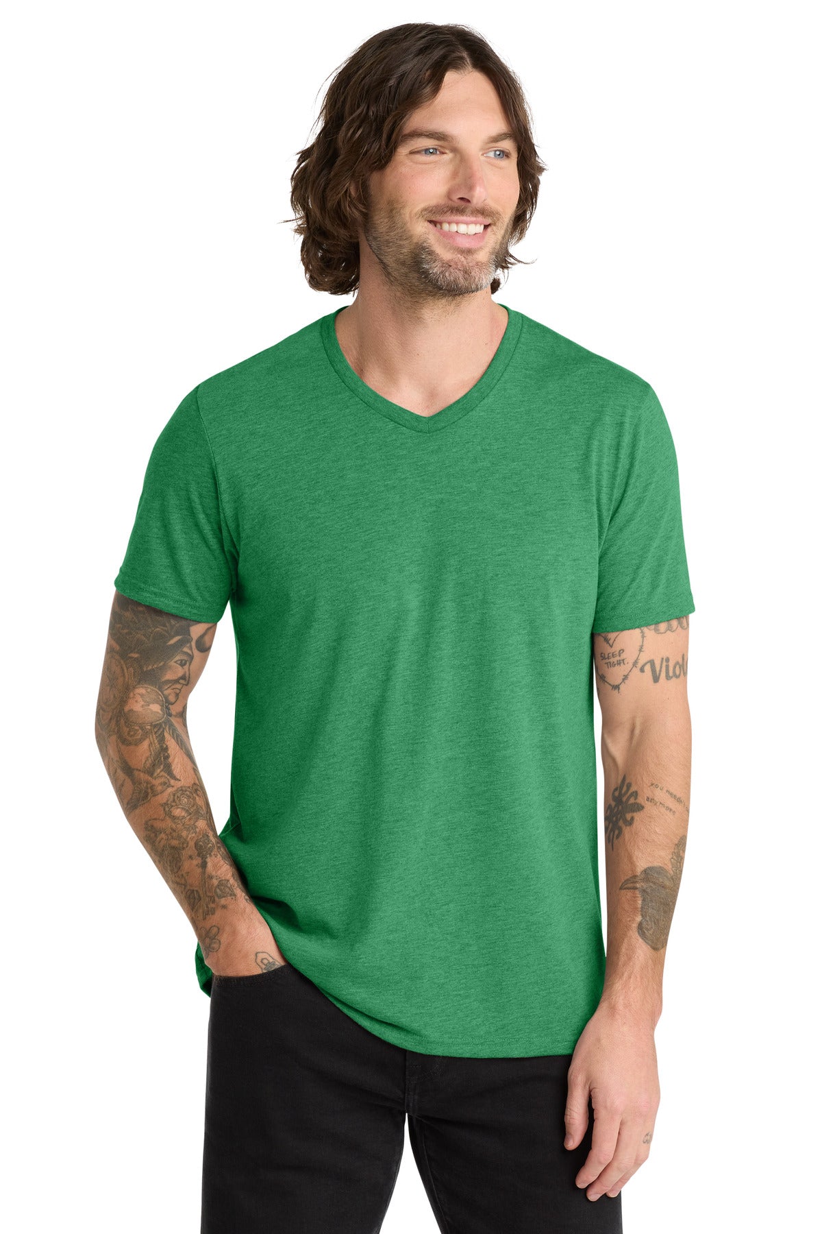 Allmade Unisex Tri-Blend V-Neck Tee AL2014 - Enviro Green - front
