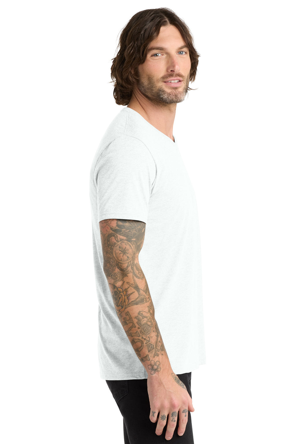 Allmade Unisex Tri-Blend V-Neck Tee AL2014 - Fairly White - side