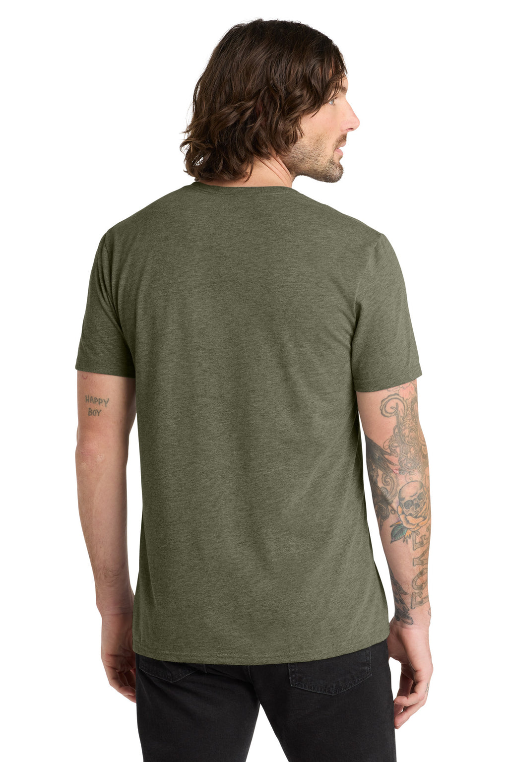 Allmade Unisex Tri-Blend V-Neck Tee AL2014 - Olive You Green - back