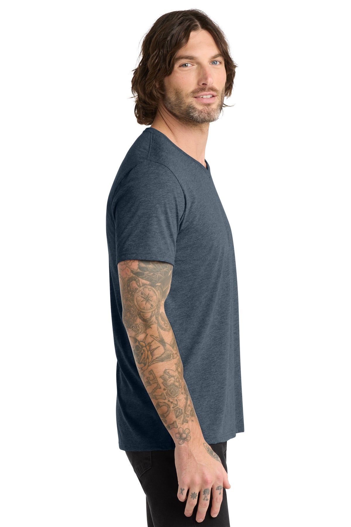 Allmade Unisex Tri-Blend V-Neck Tee AL2014 - Rebel Blue - side