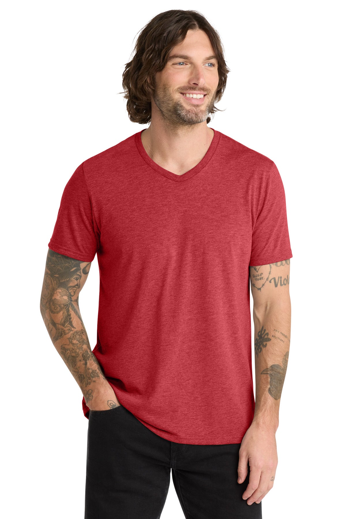 Allmade Unisex Tri-Blend V-Neck Tee AL2014 - Rise Up Red - front
