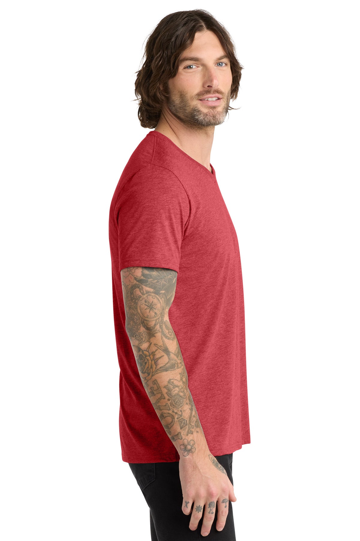 Allmade Unisex Tri-Blend V-Neck Tee AL2014 - Rise Up Red - side