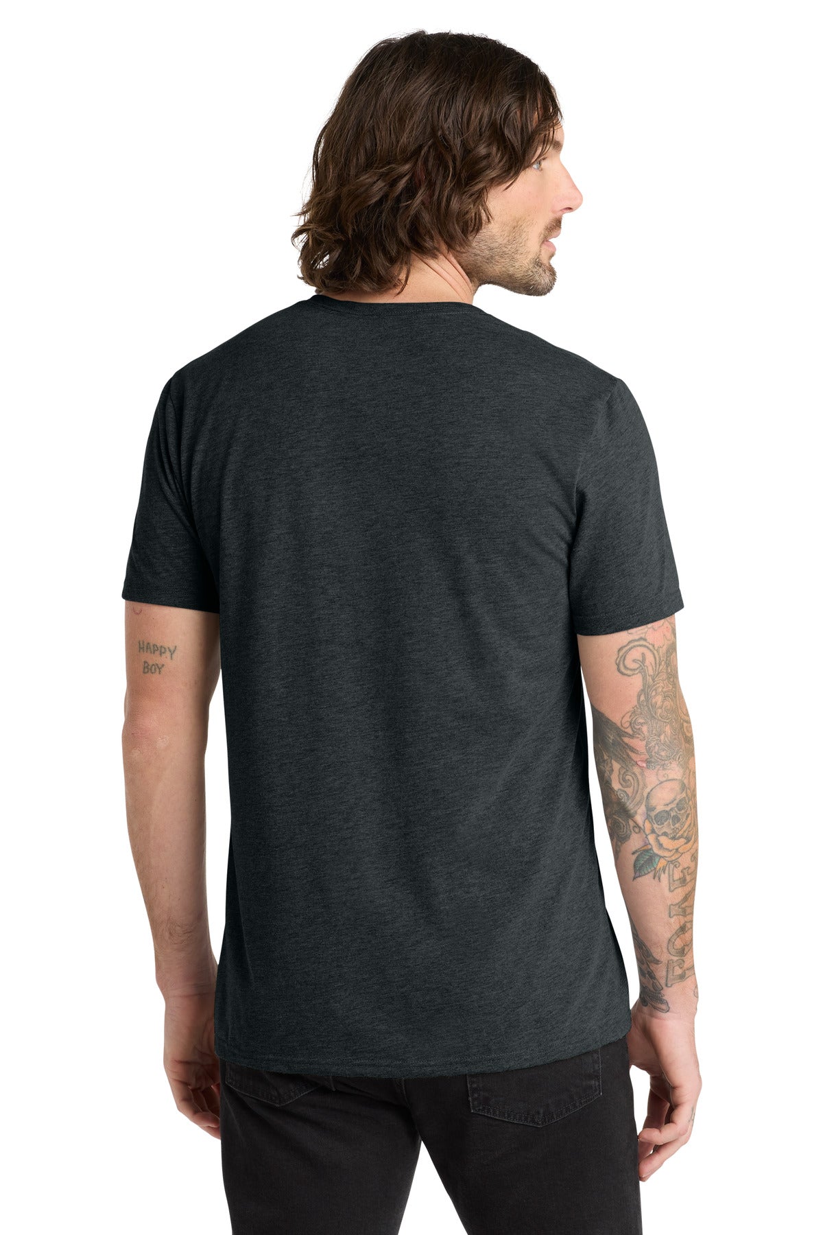 Allmade Unisex Tri-Blend V-Neck Tee AL2014 - Space Black - back