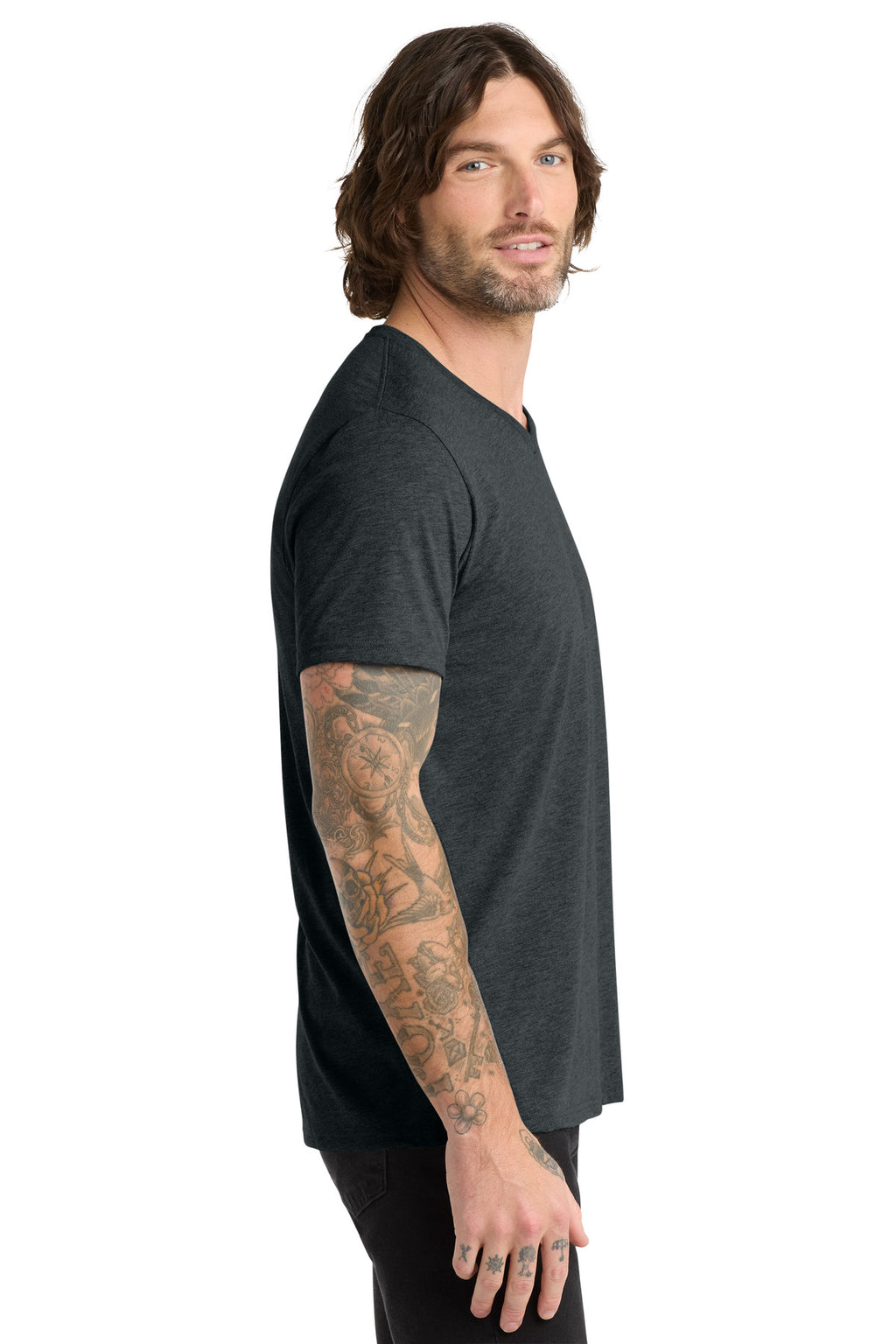 Allmade Unisex Tri-Blend V-Neck Tee AL2014 - Space Black - side
