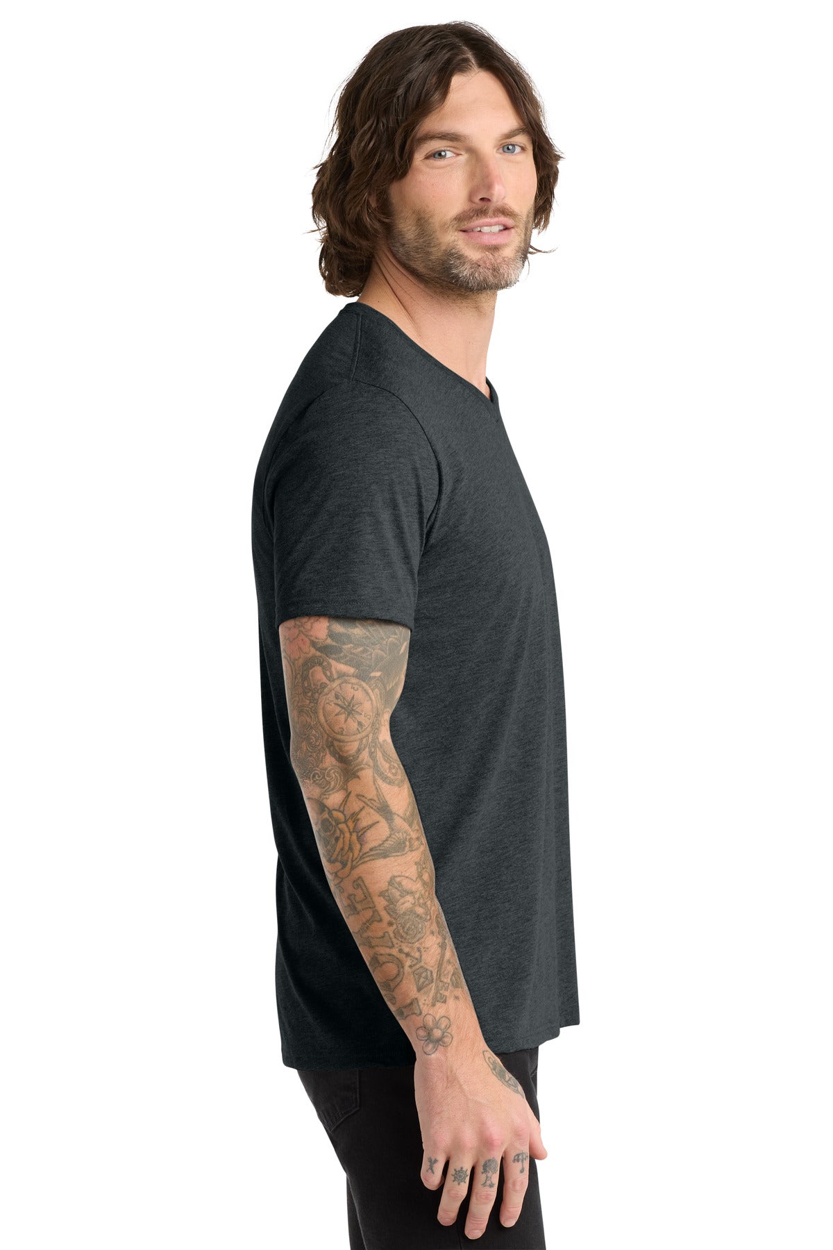 Allmade Unisex Tri-Blend V-Neck Tee AL2014 - Space Black - side