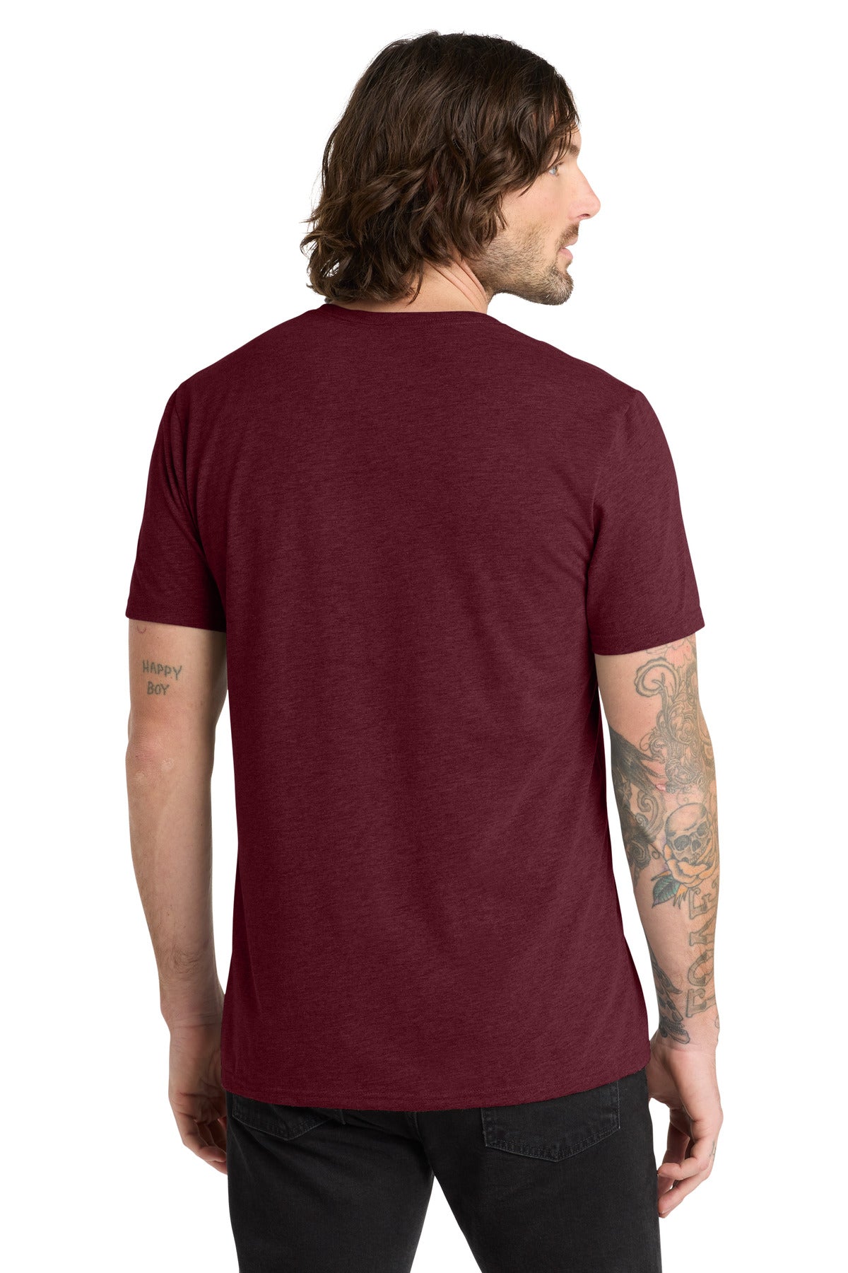Allmade Unisex Tri-Blend V-Neck Tee AL2014 - Vino Red - back