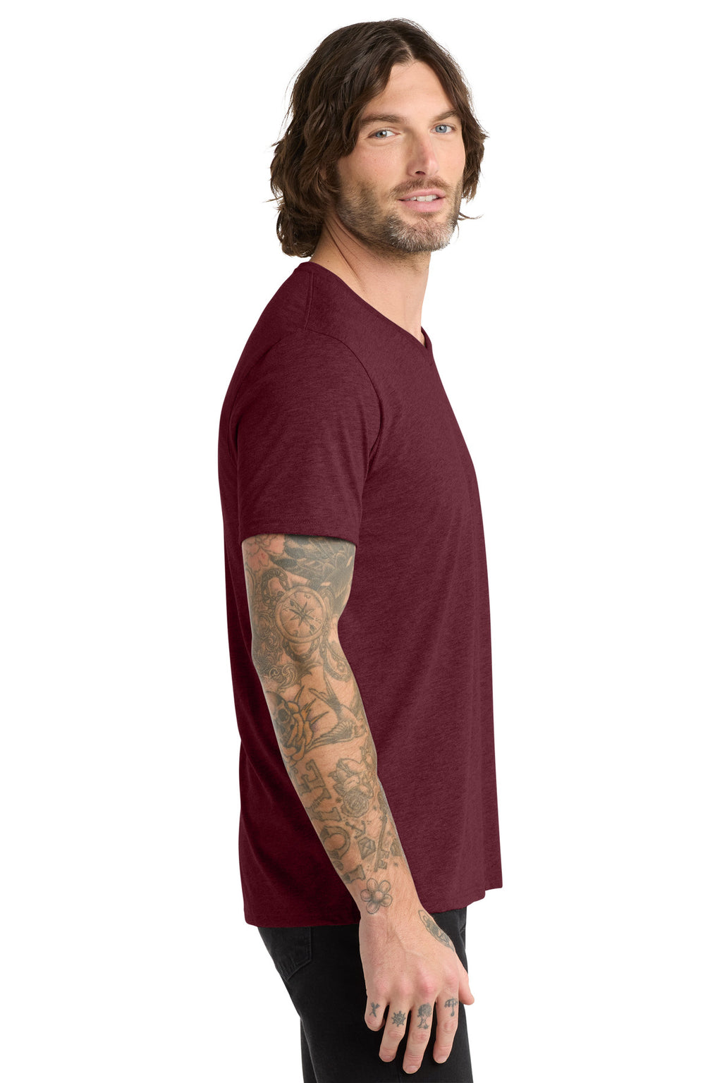 Allmade Unisex Tri-Blend V-Neck Tee AL2014 - Vino Red - side