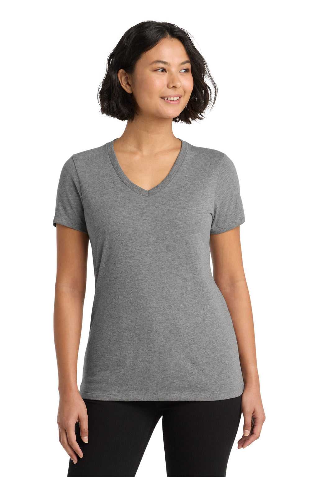 Allmade Women's Tri-Blend V-Neck Tee AL2018 - Aluminum Grey - front