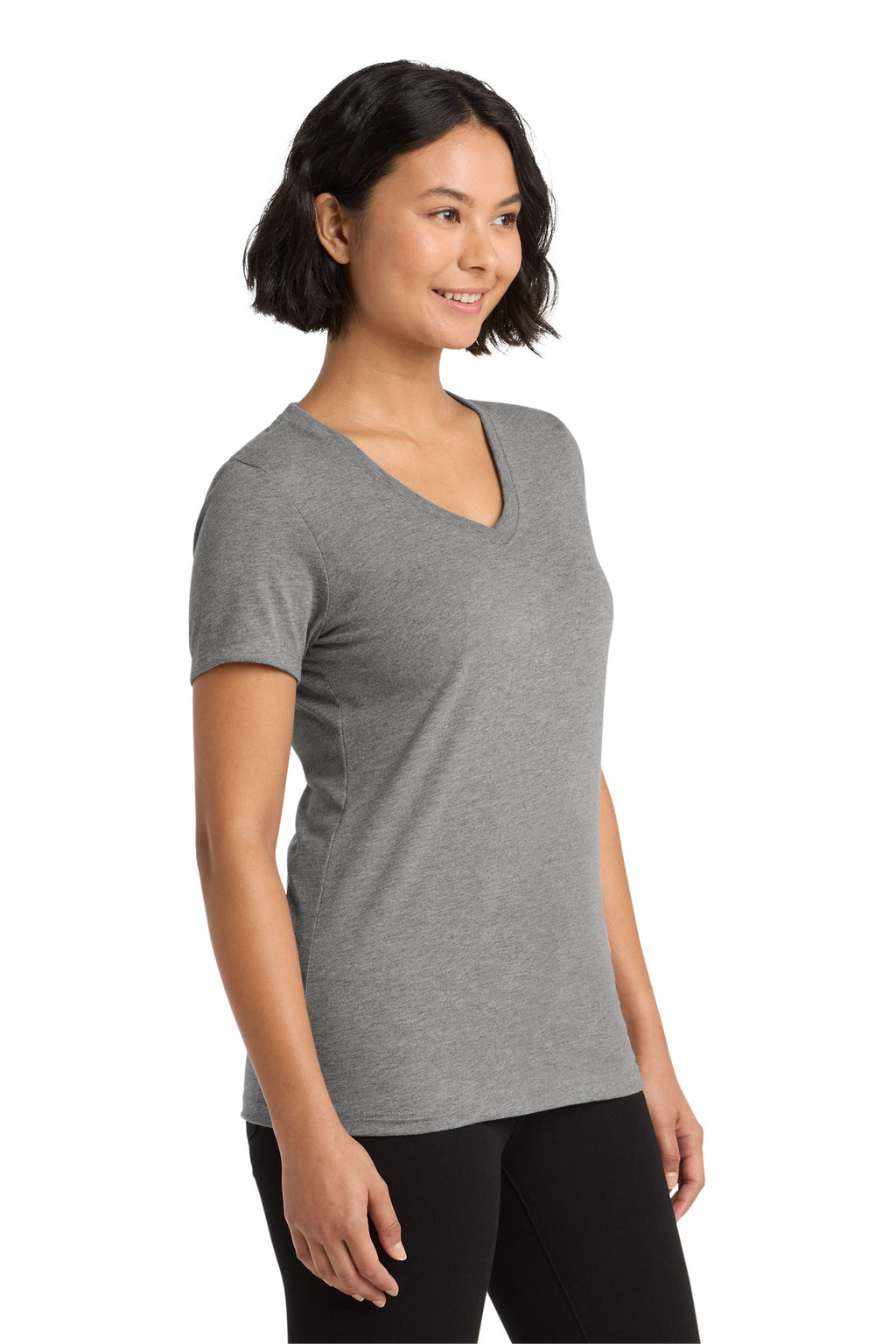Allmade Women's Tri-Blend V-Neck Tee AL2018 - Aluminum Grey - side
