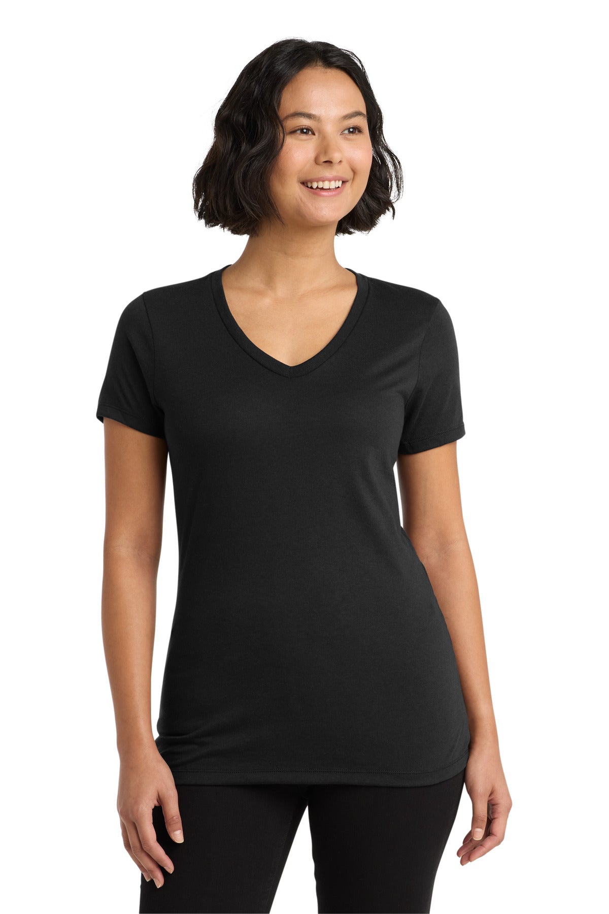 Allmade Women's Tri-Blend V-Neck Tee AL2018 - Deep Black - front