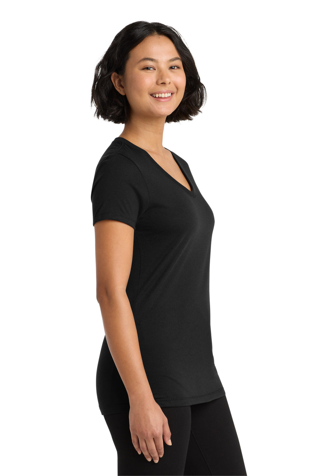 Allmade Women's Tri-Blend V-Neck Tee AL2018 - Deep Black - side
