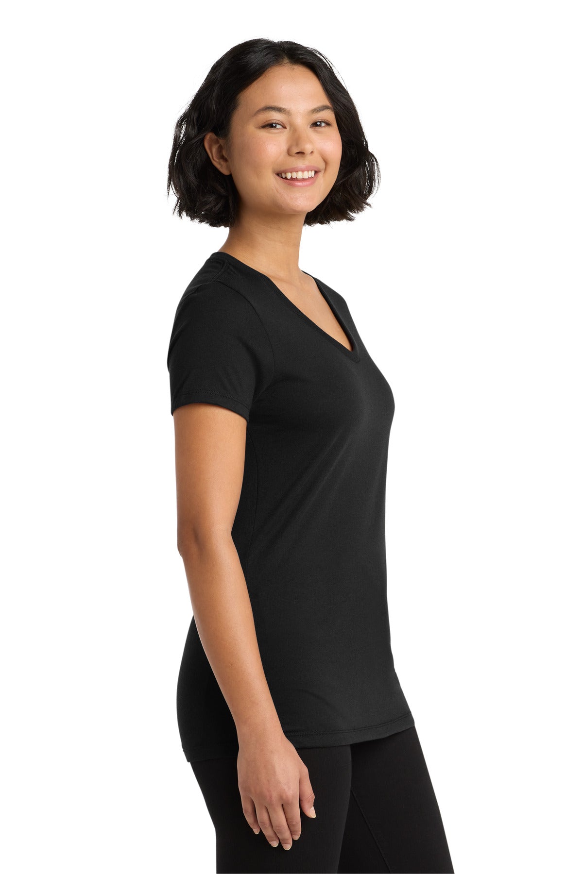 Allmade Women's Tri-Blend V-Neck Tee AL2018 - Deep Black - side