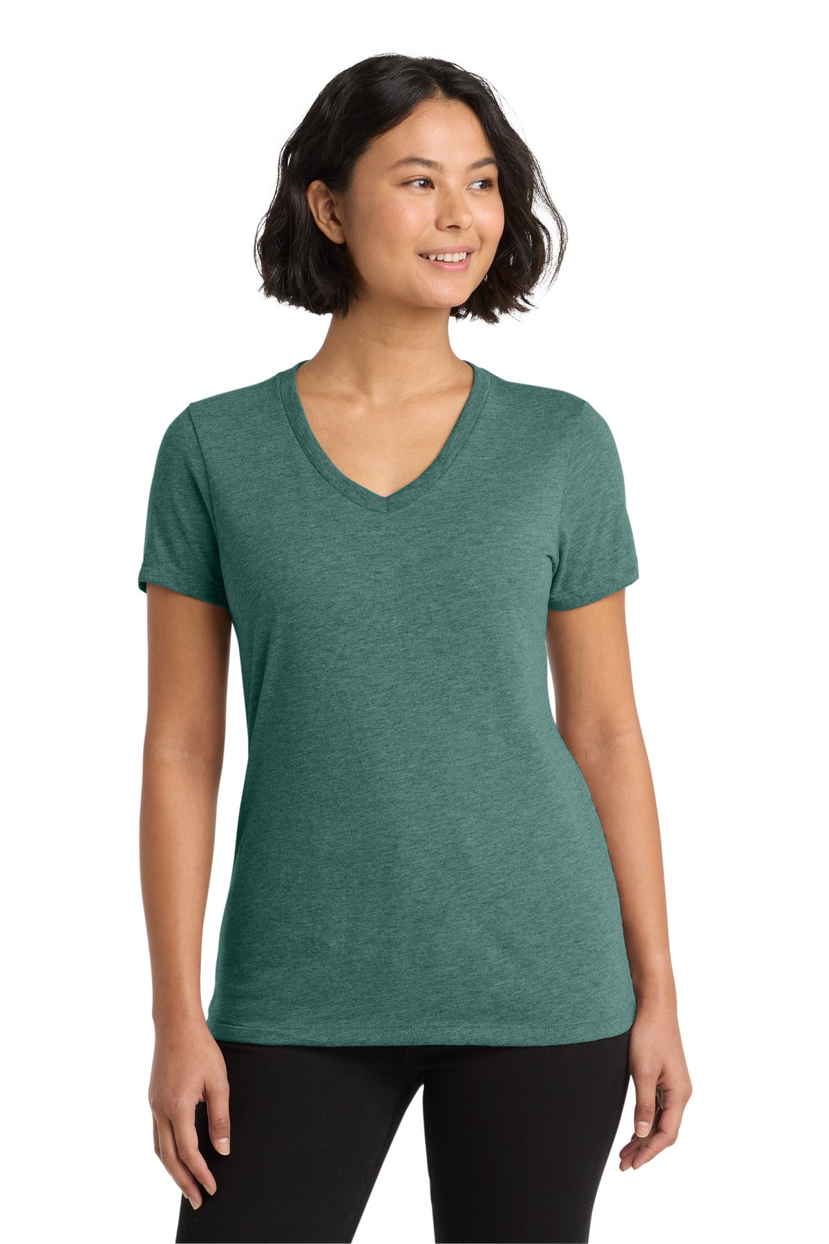 Allmade Women's Tri-Blend V-Neck Tee AL2018 - Deep Sea Green - front