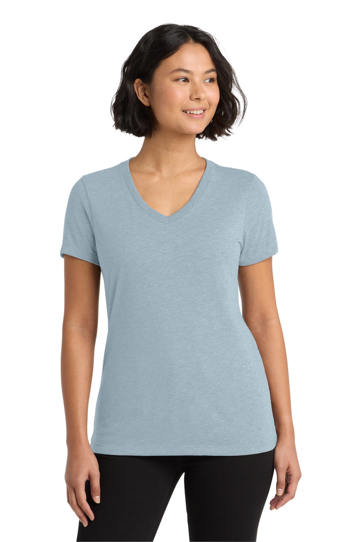 Allmade Women's Tri-Blend V-Neck Tee AL2018 - I Like You Blue - front