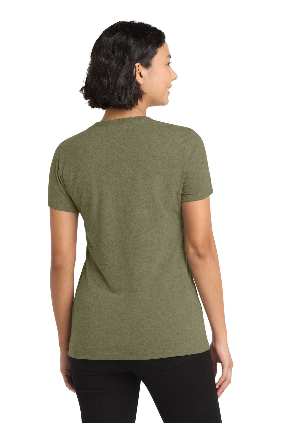 Allmade Women's Tri-Blend V-Neck Tee AL2018 - Olive You Green - back