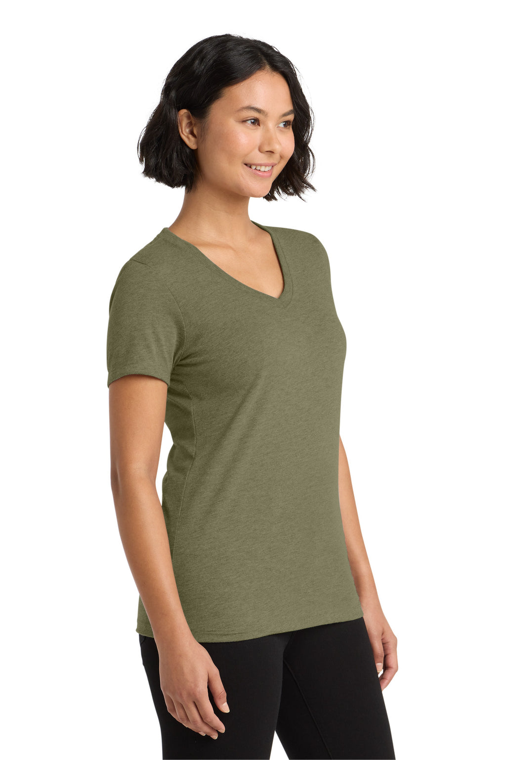 Allmade Women's Tri-Blend V-Neck Tee AL2018 - Olive You Green - side