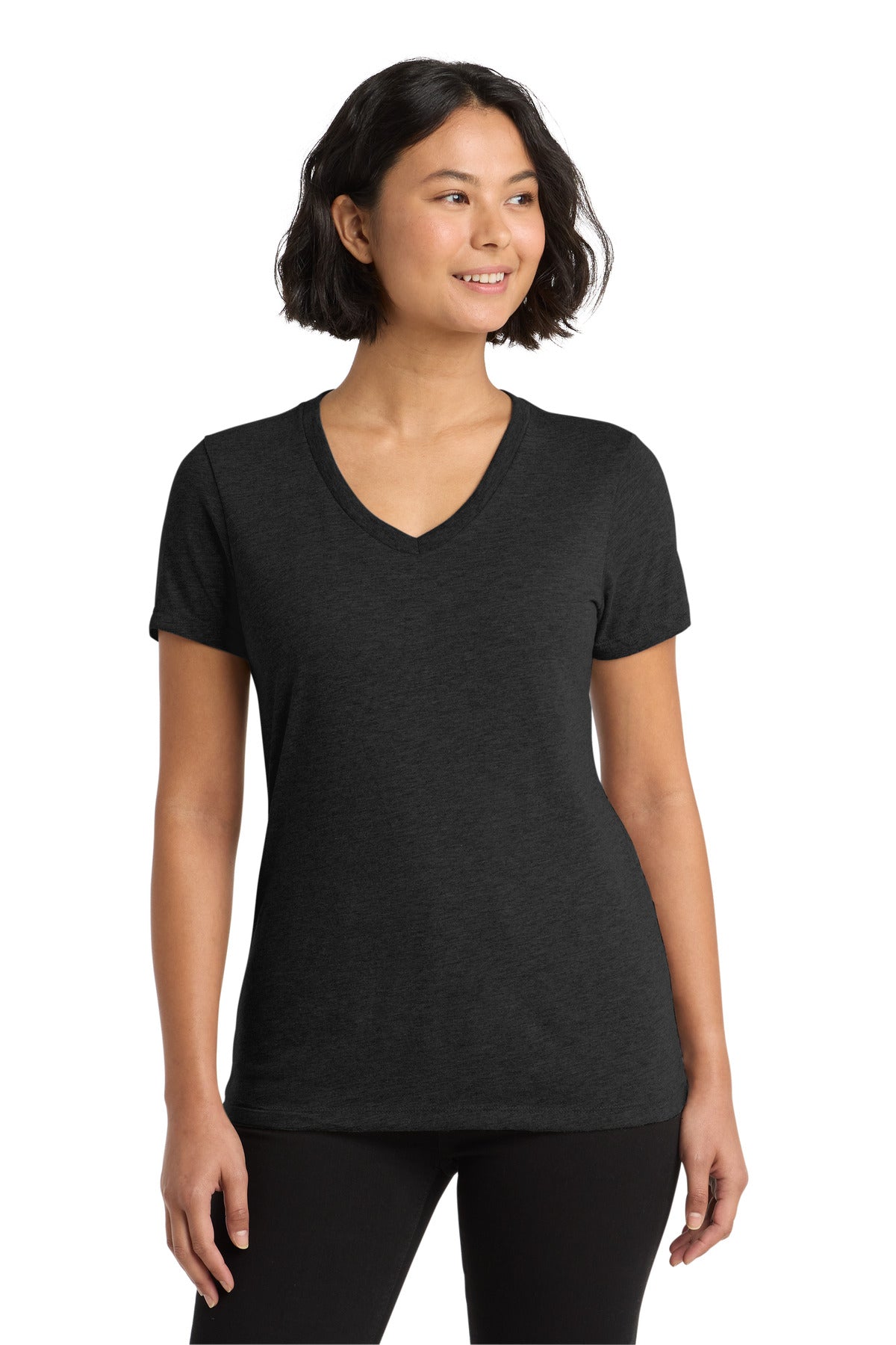 Allmade Women's Tri-Blend V-Neck Tee AL2018 - Space Black - front