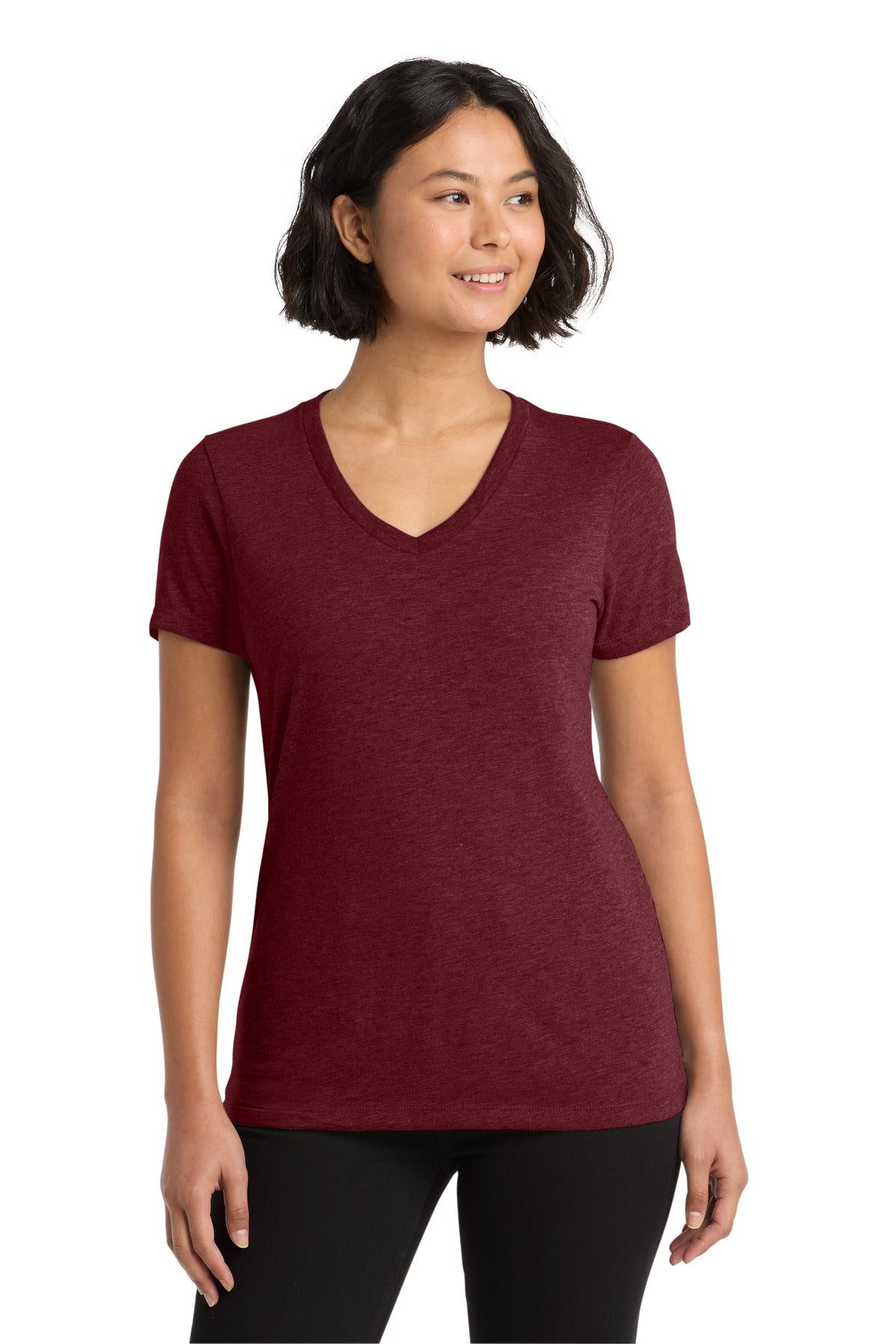 Allmade Women's Tri-Blend V-Neck Tee AL2018 - Vino Red - front