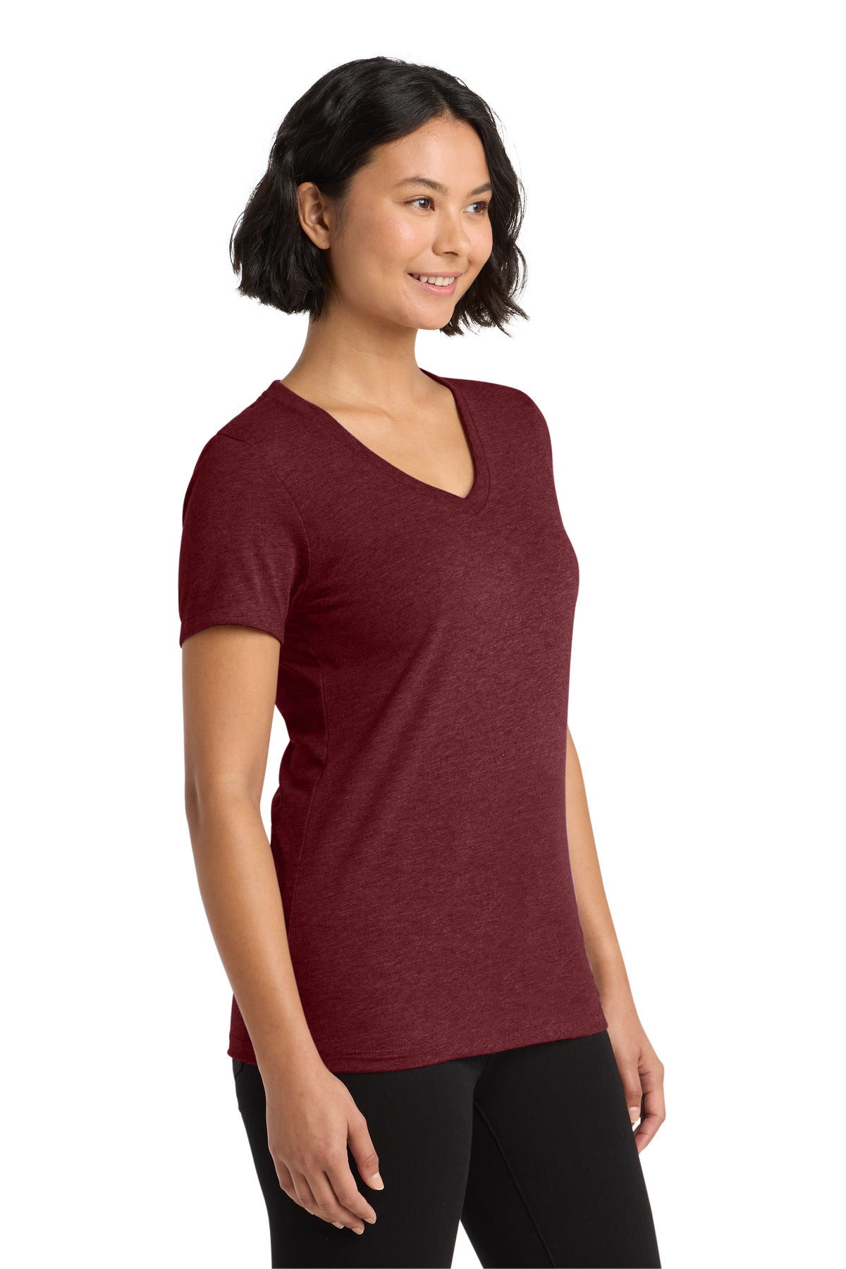 Allmade Women's Tri-Blend V-Neck Tee AL2018 - Vino Red - side