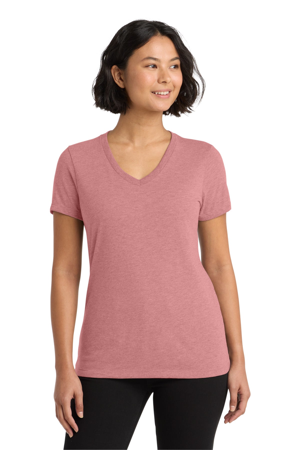 Allmade Women's Tri-Blend V-Neck Tee AL2018 - Vintage Rose - front