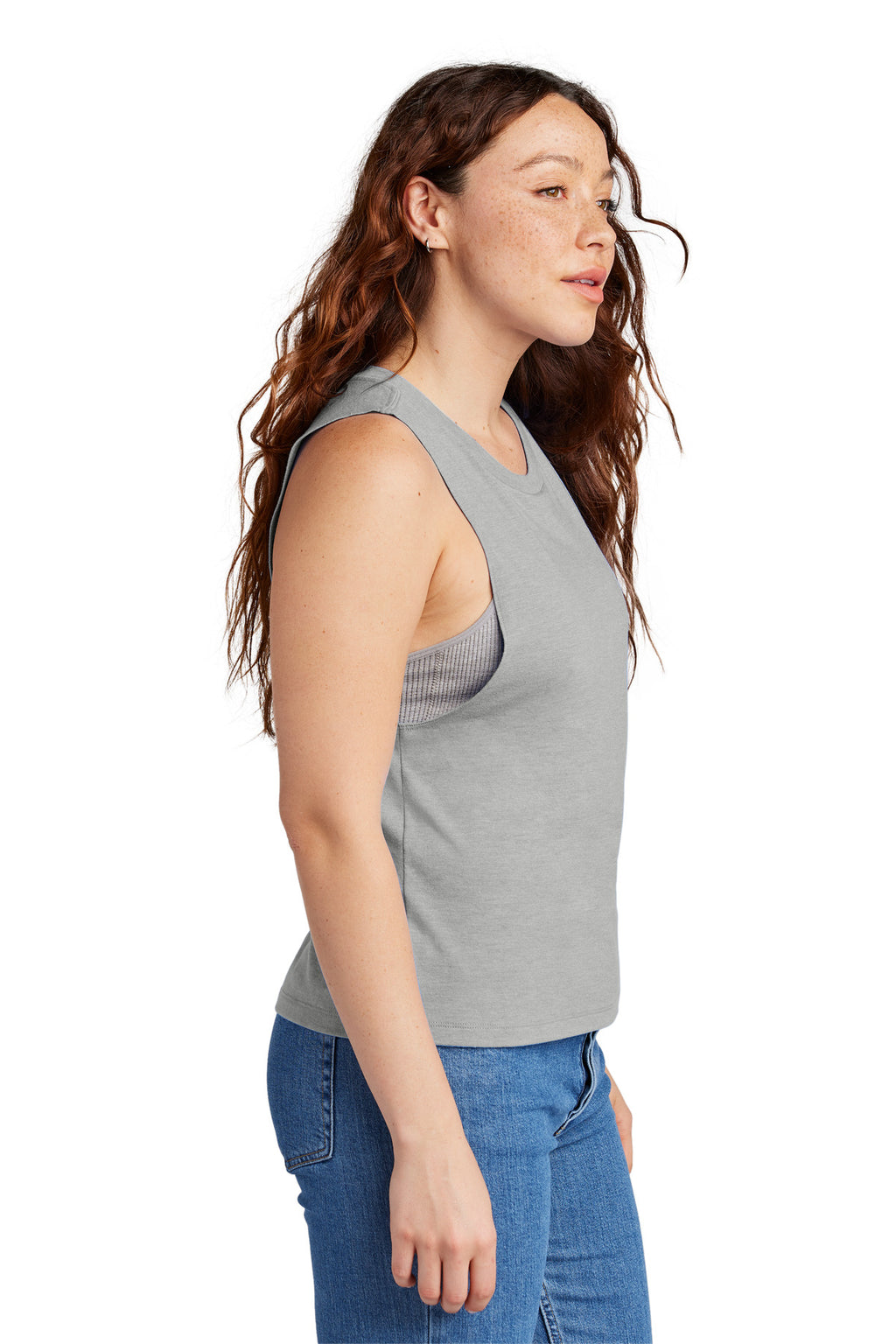 Allmade Women's Tri-Blend Muscle Tank AL2020 - Aluminum Grey - side