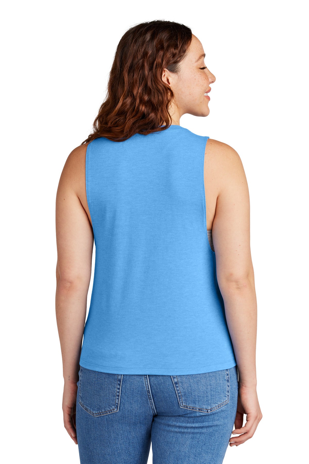 Allmade Women's Tri-Blend Muscle Tank AL2020 - Azure Blue - back