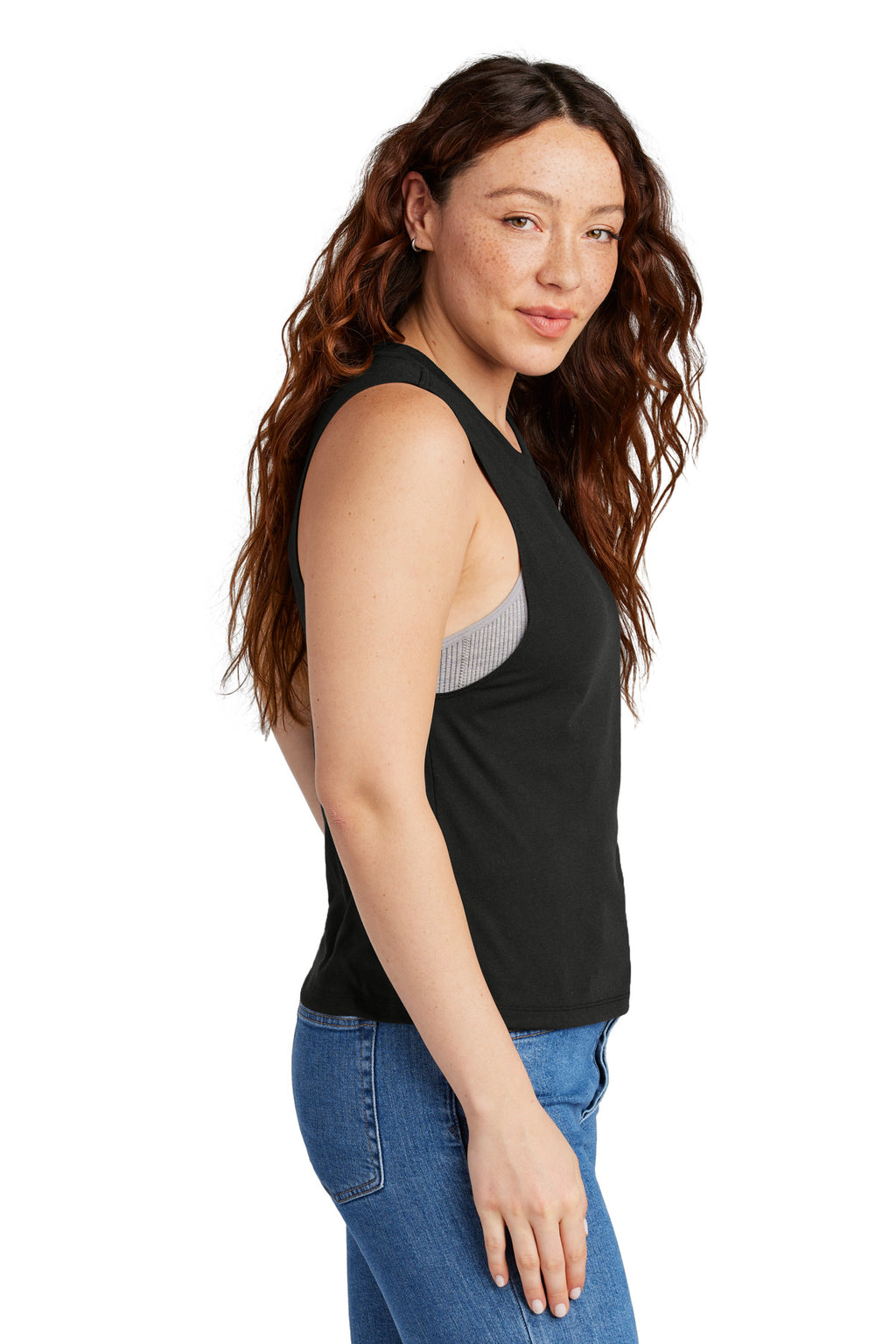 Allmade Women's Tri-Blend Muscle Tank AL2020 - Deep Black - side