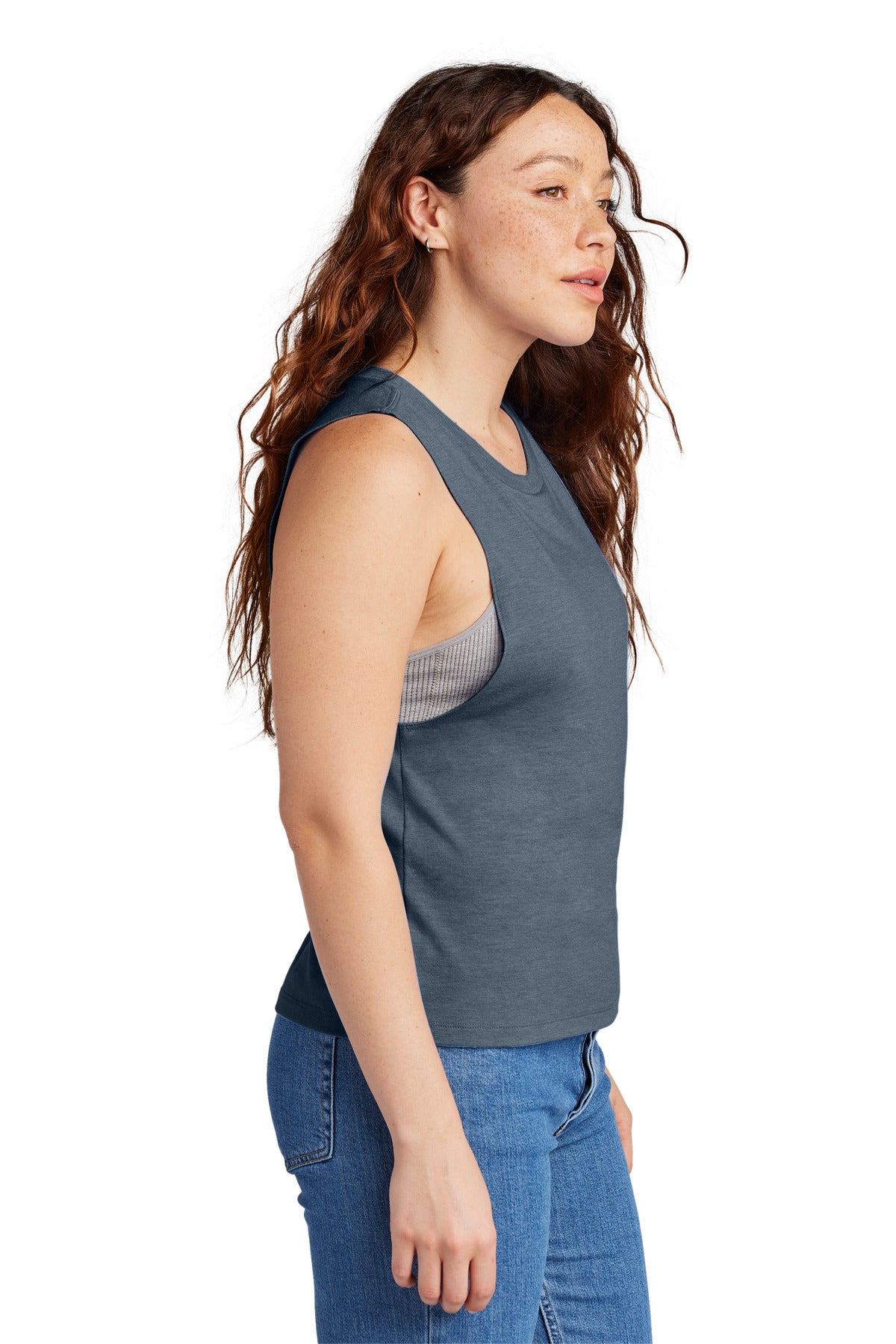 Allmade Women's Tri-Blend Muscle Tank AL2020 - Rebel Blue - side